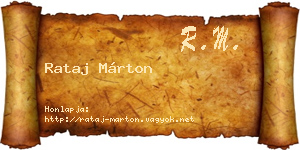 Rataj Márton névjegykártya