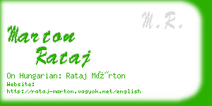 marton rataj business card